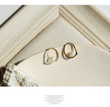 Minimalist Pearl Commuter Stud Earrings Women's Sterling Silver Earrings Daily Versatile Occupational Small Drop Earrings Temperament HZ1022