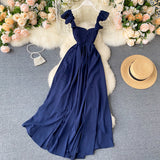 Sexy Straps Summer Summer Dress Women Holiday Dress HZ1022