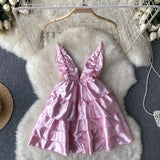 Sexy Spaghetti Straps Backless Short Summer Dress Women Holiday Dress HZ1022