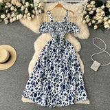 Sexy Straps Summer Dress Women Floral Holiday Dress HZ1022