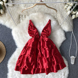 Sexy Spaghetti Straps Backless Short Summer Dress Women Holiday Dress HZ1022