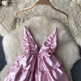 Sexy Spaghetti Straps Backless Short Summer Dress Women Holiday Dress HZ1022