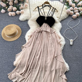 Sexy Spaghetti Straps Backless Dress Women Summer Holiday Dress HZ1022