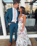 Sexy A line Long Floral Prom Dress Party Dresses HZ1022