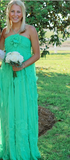 Simple A line Halter Long Green Prom Dress Party Dresses HZ1022
