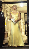 Mermaid Yellow Silk Satin Evening Party Dress Long Backless Prom Dress HZ1022