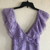 Lilac Lace Long prom Dress Party Dress 21th Birthday Outfits HZ1022