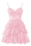 Tulle Homecoming Dresses Short Applique Corset Tiered Formal Party Gowns HZ1022