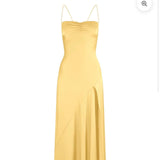 Sexy Mermaid Spaghetti Straps Sleeveless Party Dress Yellow Prom Dresses HZ1022