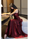 Modest Mermaid Spaghetti Straps Long Prom Dresses Birthday Party Dress Evening Gowns HZ1022