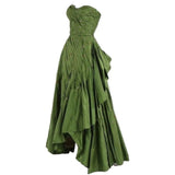 Modest Ball Gown Sweetheart Green Satin Long Evening Dress Party Dress Formal Dress Prom Dresses HZ1022