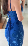 Sexy Mermaid Spaghetti Straps Royal Blue Long Evening Dress Party Dress Prom Dress HZ1022