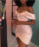 Sexy tube top pleated herringbone hip birthday party homecoming dress HZ1022