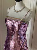 Sparkling Spaghetti Strap Purple Sequin Slim Fit Mini Birthday Party Homecoming Dress HZ1022