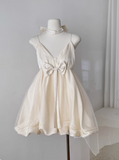 Princess Bowknot Halter Neck Sling Waist Net Tulle Puffy Birthday Party Dress Homecoming Dress HZ1022