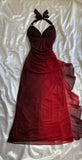 Beautiful Halter Birthday Party Dresses Red Prom Dresses HZ1022