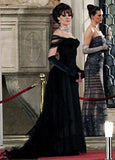 Vintage Ball Gown Black Birthday Party Dresses Off The Shoulder Prom Dresses HZ1022