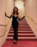 Sexy Mermaid Sweetheart Party Dresses Long Black Prom Dresses HZ1022