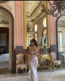 Simple Mermaid Straps Party Dresses Pink Long Prom Dresses HZ1022