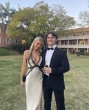 Mermaid Champagne Evening Party Dress Long Prom Dress HZ1022