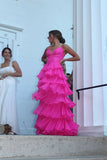 Ball Gown Hot Pink Straps Evening Party Dress Prom Dress HZ1022