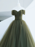 Beautiful Ball Gown Sweet 16 Dress Green Tulle Long Party Dress HZ1022