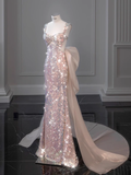 Sparkly Mermaid Straps Sequin Party Dresses Long Prom Dresses HZ1022