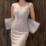 Sexy Mermaid Straps Party Dress Sequin Long Prom Dress HZ1022