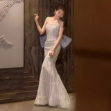 Sexy Mermaid Straps Party Dress Sequin Long Prom Dress HZ1022