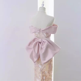 Vintage A line Strapless Party Dresses Pink Prom Dresses HZ1022
