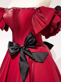 Princess A line Off The Shoulder Party Dresses Red Prom Dresses HZ1022