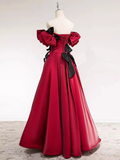 Princess A line Off The Shoulder Party Dresses Red Prom Dresses HZ1022
