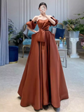Sexy Ball Gown Off The Shoulder Party Dresses Satin Prom Dresses HZ1022
