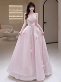 Princess Pink Sequin Long Prom Dress Party Dresses HZ1022