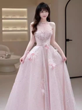 Princess Pink Sequin Long Prom Dress Party Dresses HZ1022