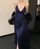 Gorgeous Shiny Sequin Sexy Backless Evening Prom Dress Party Long Tight Dress HZ1022